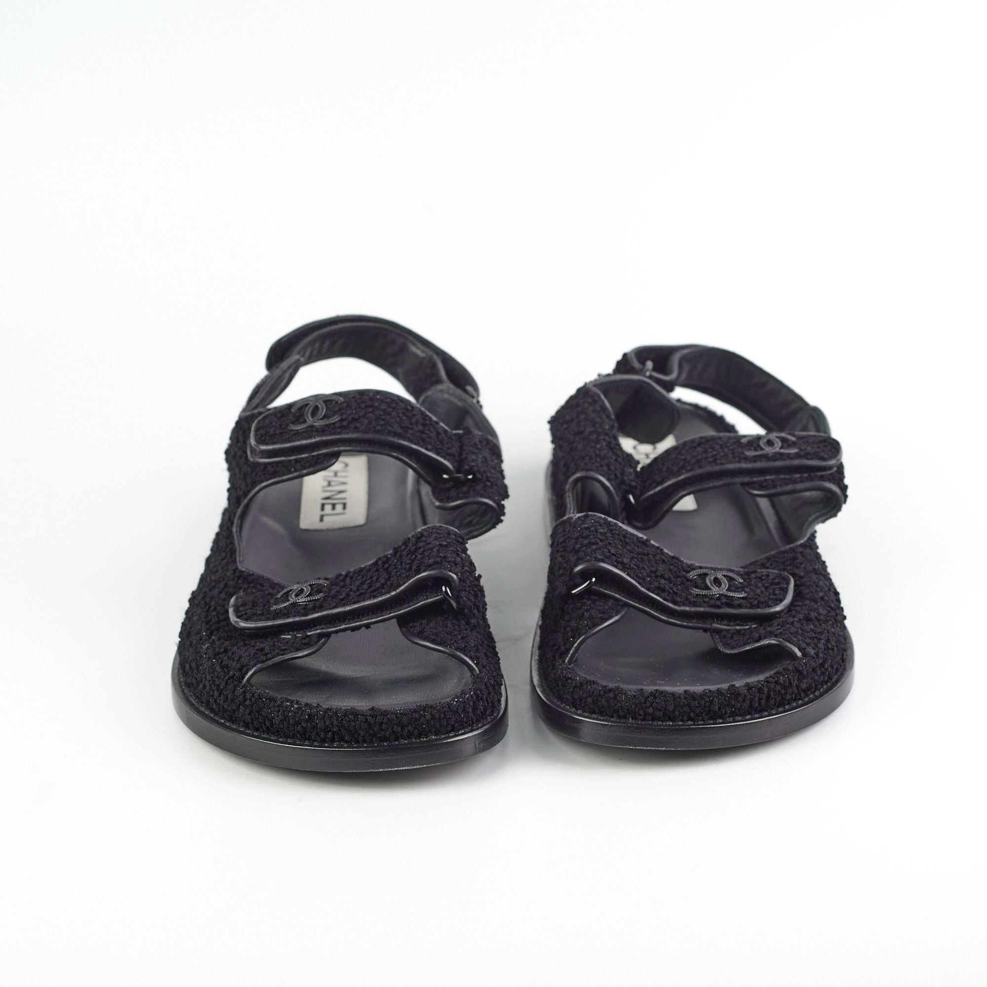 Chanel Black Leather Sandals for Women Size 40 - Luxury Designer Summer Shoes for Beach, Vacation & Evening Out