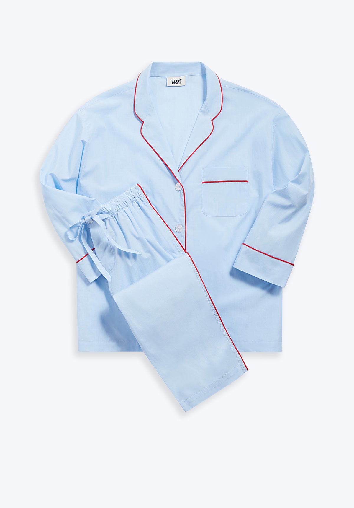 Premium Blue End on End Marina Pajama Set - Soft Cotton Sleepwear for Women - Perfect for Lounging, Relaxing & Cozy Nights at Home