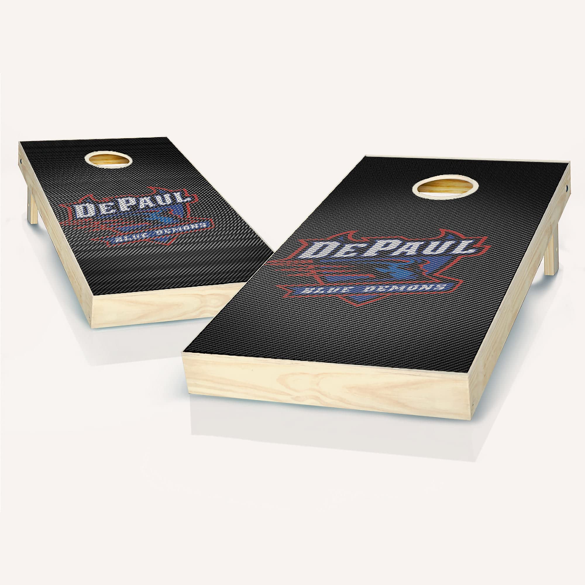 Premium Wooden Cornhole Game Set - 2 Slanted Boards & 8 Bean Bags for Outdoor Tailgating, Backyard Parties & Lawn Games - DePaul Brand