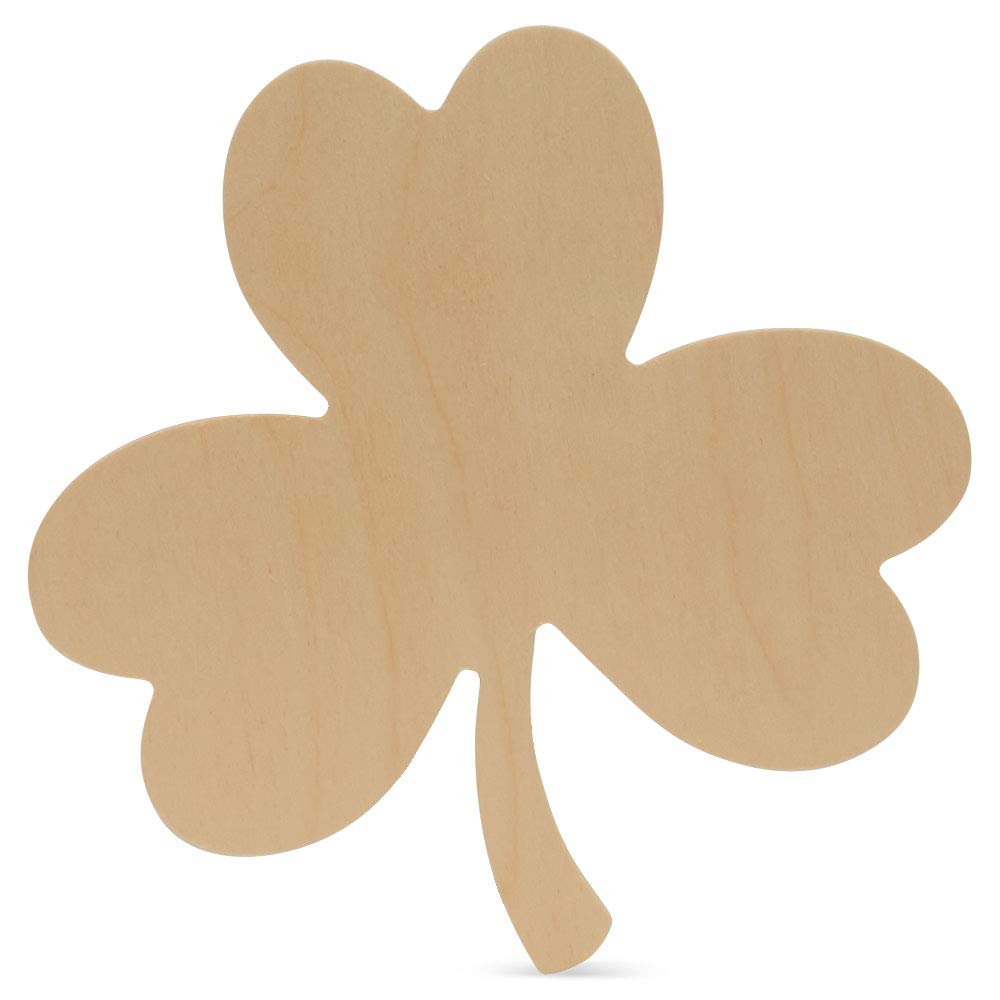 St. Patrick's Day Wooden Shamrock Cutouts - 12 Inch Unfinished Wood Clover Decorations, Pack of 25 - Perfect for DIY Crafts, Home Decor, Party Supplies & Classroom Activities by Woodpeckers