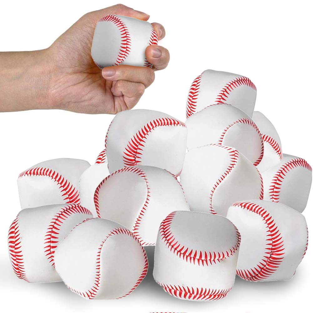ArtCreativity 12-Pack Soft Stress Relief Baseballs for Kids & Adults - Squeezable Anxiety Balls for Sports Fans, Classroom, Office & Therapy - Perfect Party Favors, Goodie Bag Fillers & Gift Ideas for Boys & Girls