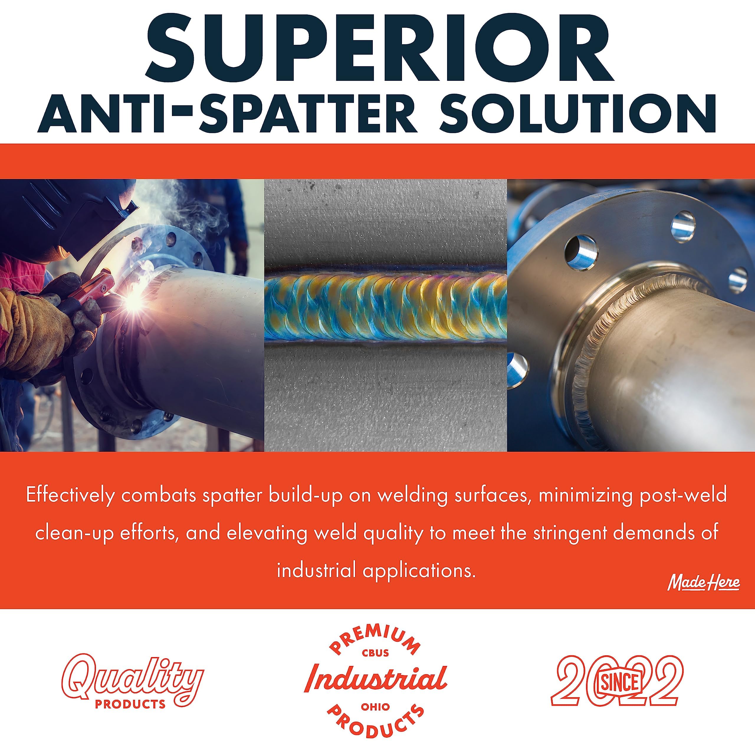 Non-Toxic Anti-Spatter Spray for Welding - 14oz Air-Powered Solution to Prevent Splatter & Keep Surfaces Clean | Made in USA | Perfect for Metal Fabrication, Automotive Repair & DIY Welding Projects