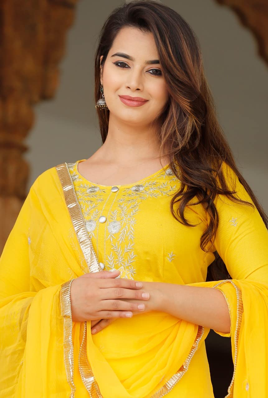 Elegant Women's Floral Cotton Kurti Dress with Intricate Embroidery - Perfect for Parties, Weddings & Festive Occasions