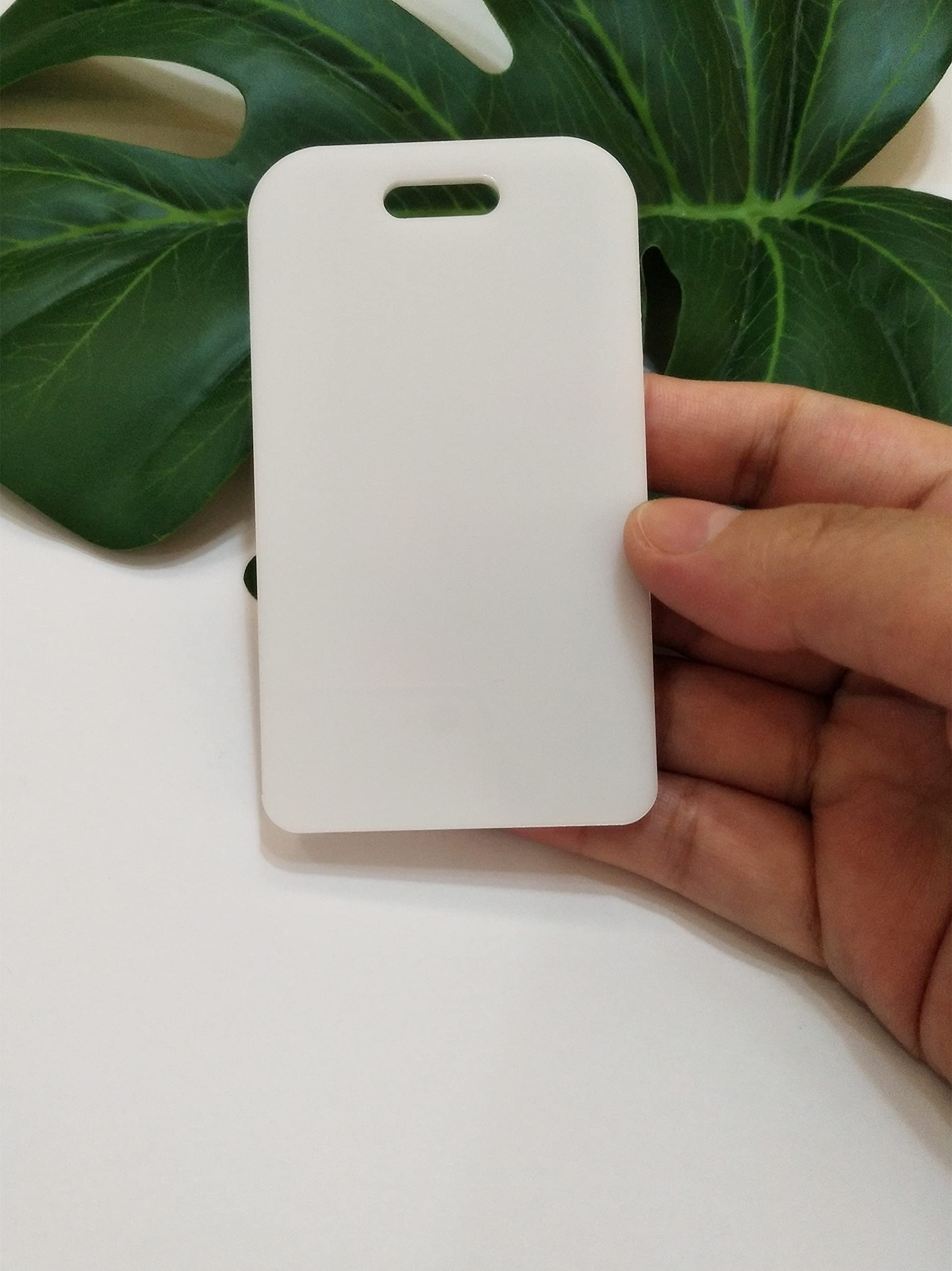 10 Pack Clear Acrylic Rectangle Luggage Tags with Keychain - Blank Reserve Seating Tags for Travel, Events & Organization (White) - Perfect for Airlines, Hotels, Cruises & Gift Giving