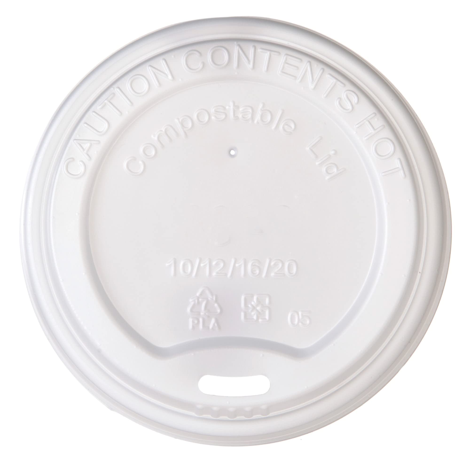 Highmark® Compostable Hot Cup Lids for 10-20 Oz Coffee Cups | 800-Pack Eco-Friendly White Disposable Lids | Perfect for Coffee Shops, Offices, and Takeout Services