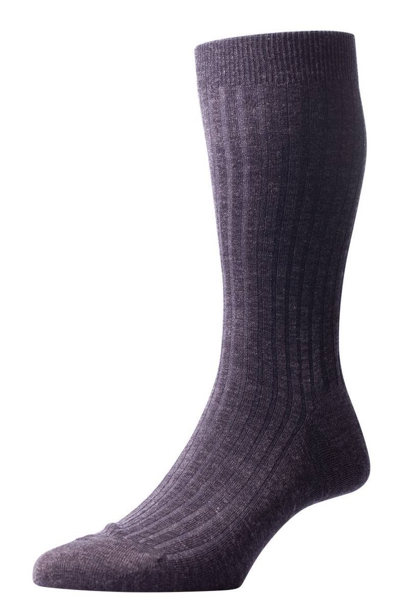 Pantherella Men's Laburnum Rib Merino Wool Socks - Charcoal Grey - Premium Comfort for Business & Casual Wear - Ideal for Office, Travel & Everyday Use