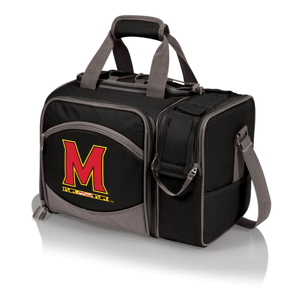 NCAA Insulated Cooler Tote with Picnic Set - Portable Picnic Basket for Outdoor, Beach, Tailgating & Camping - Picnic TIME Malibu Cooler for Sports Fans
