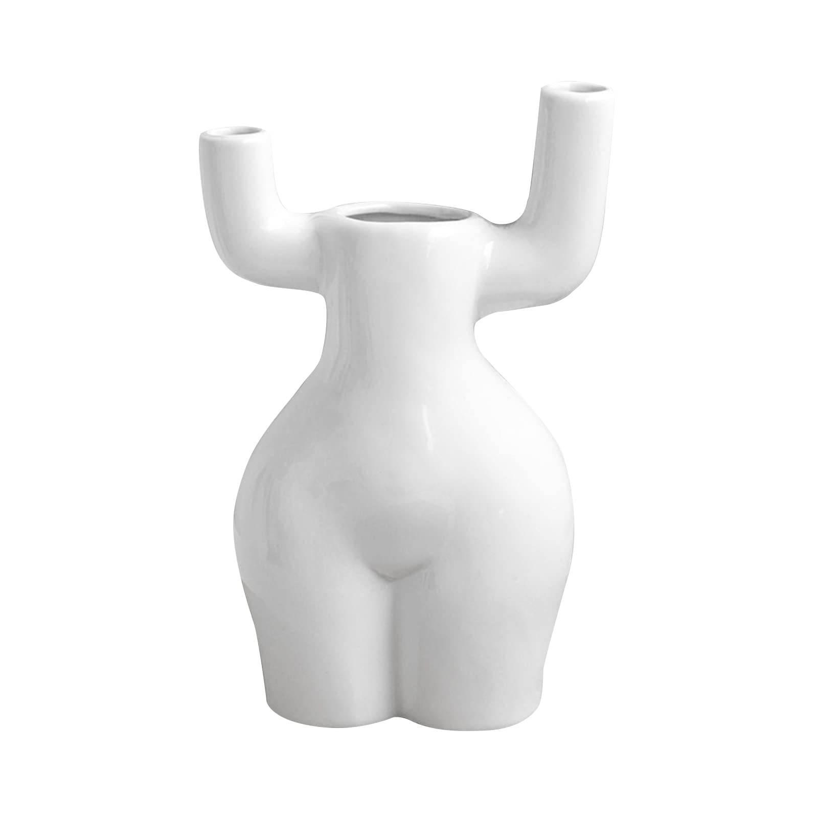 Firlar 8.8x5.6 Inch Ceramic Vase - Modern Art Female Body Sculpture Planter Pot for Flowers, Unique Butt Shaped Vase for Home, Office & Kitchen Decor - Perfect for Floral Arrangements, Centerpieces and Gift Giving