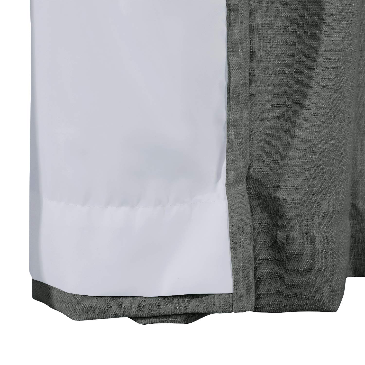ChadMade 100% Blackout Linen Curtains 100W x 84L Inches - Room Darkening Window Drapes with 4-in-1 Header (Rod Pocket, Back Tab, Flat Hooks, Hook Belt) in Carbon Grey - Perfect for Bedroom, Living Room & Home Theater Light Blocking (1 Panel)
