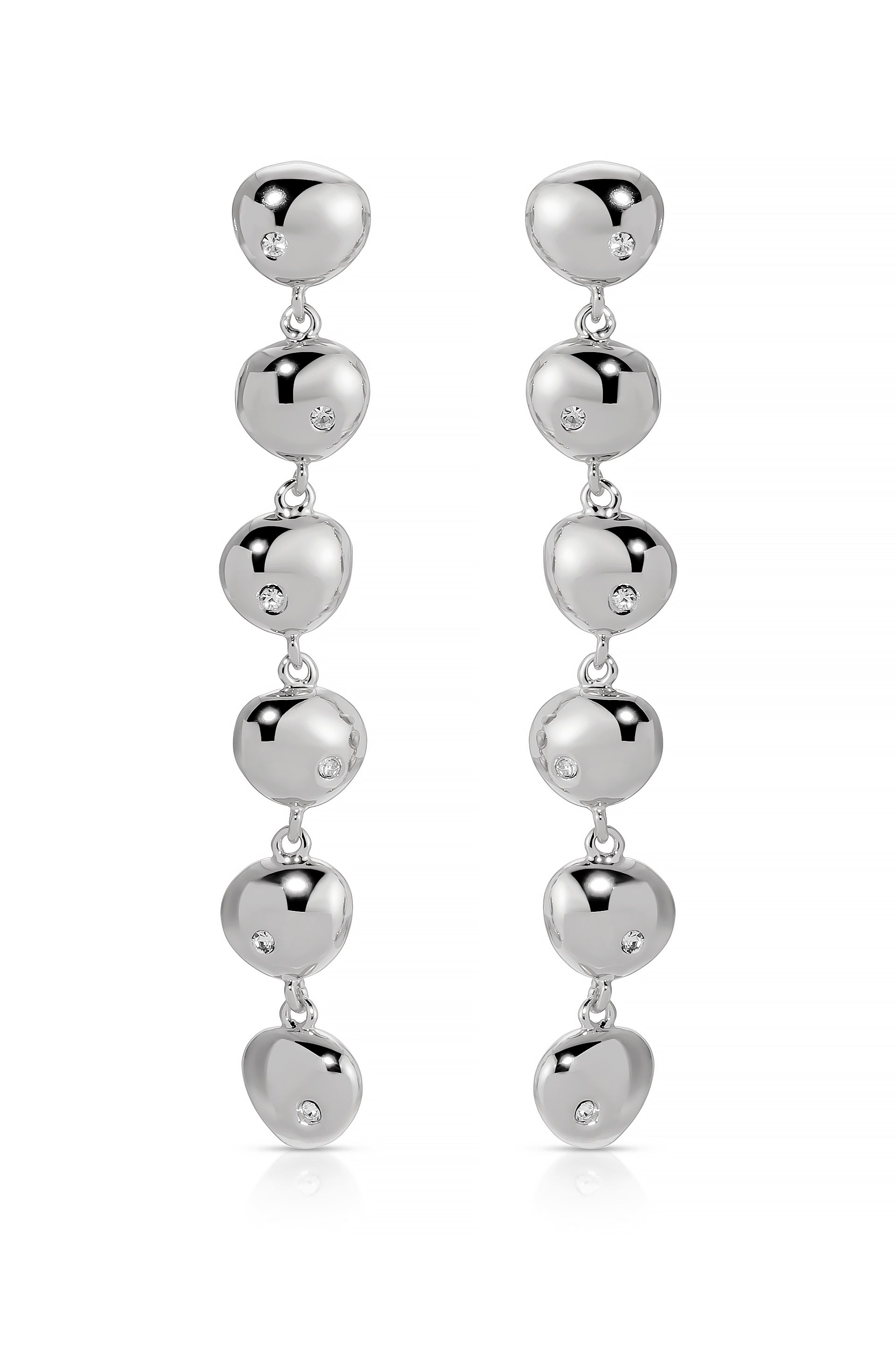 Polished Pebble Linear Dangle Earrings for Women - Minimalist Stone Drop Earrings - Perfect for Office, Date Night & Special Occasions