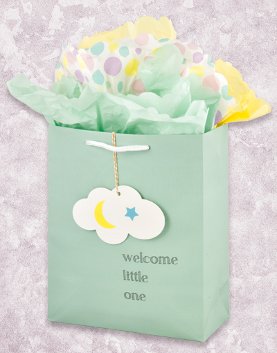 Premium Baby Cloud (Garden) Gift Bags - Elegant Baby Shower & Birthday Party Favor Bags for Girls and Boys - Perfect for Newborn Celebrations, Baptisms, and Special Occasions