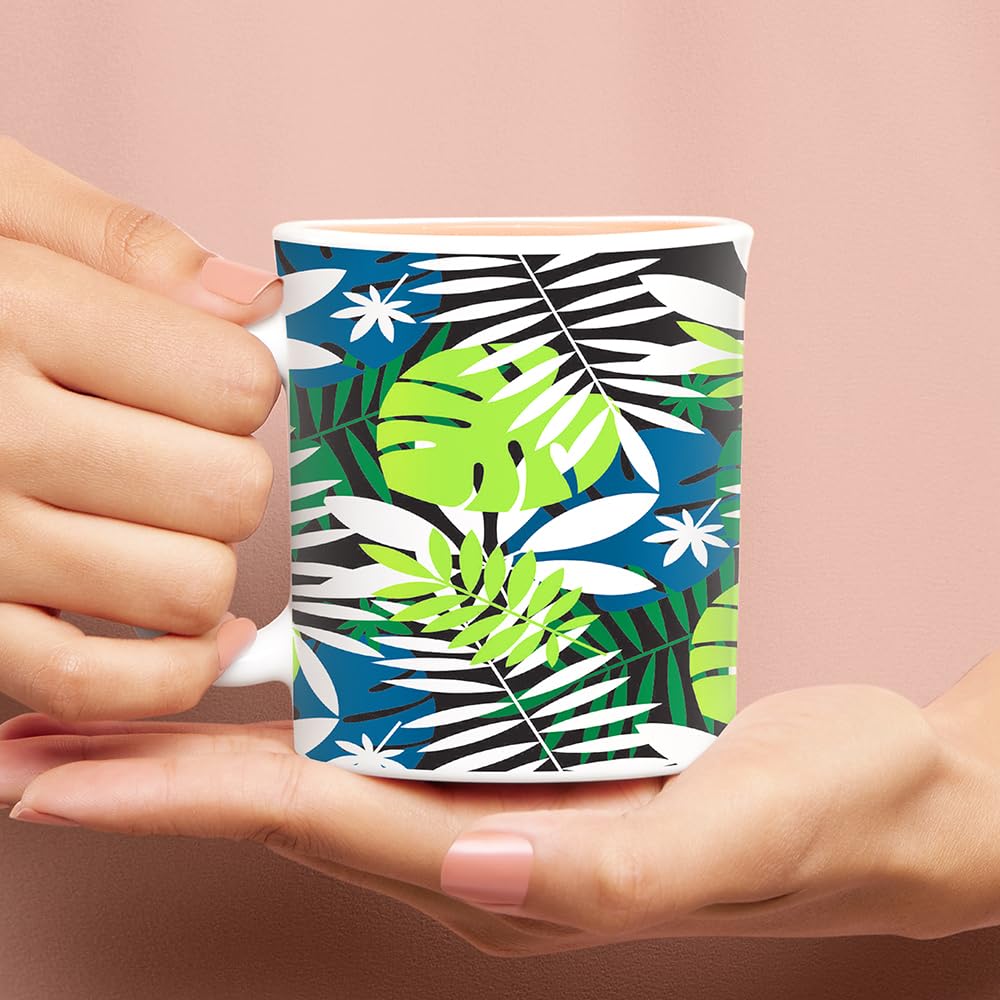 BOROSIL Forest Opalware Tea & Coffee Mug - 350ml Microwave & Dishwasher Safe Ceramic Cup, Bone-Ash Free - Elegant White Crockery for Home, Office & Gifting | Perfect for Morning Coffee, Afternoon Tea & Daily Use
