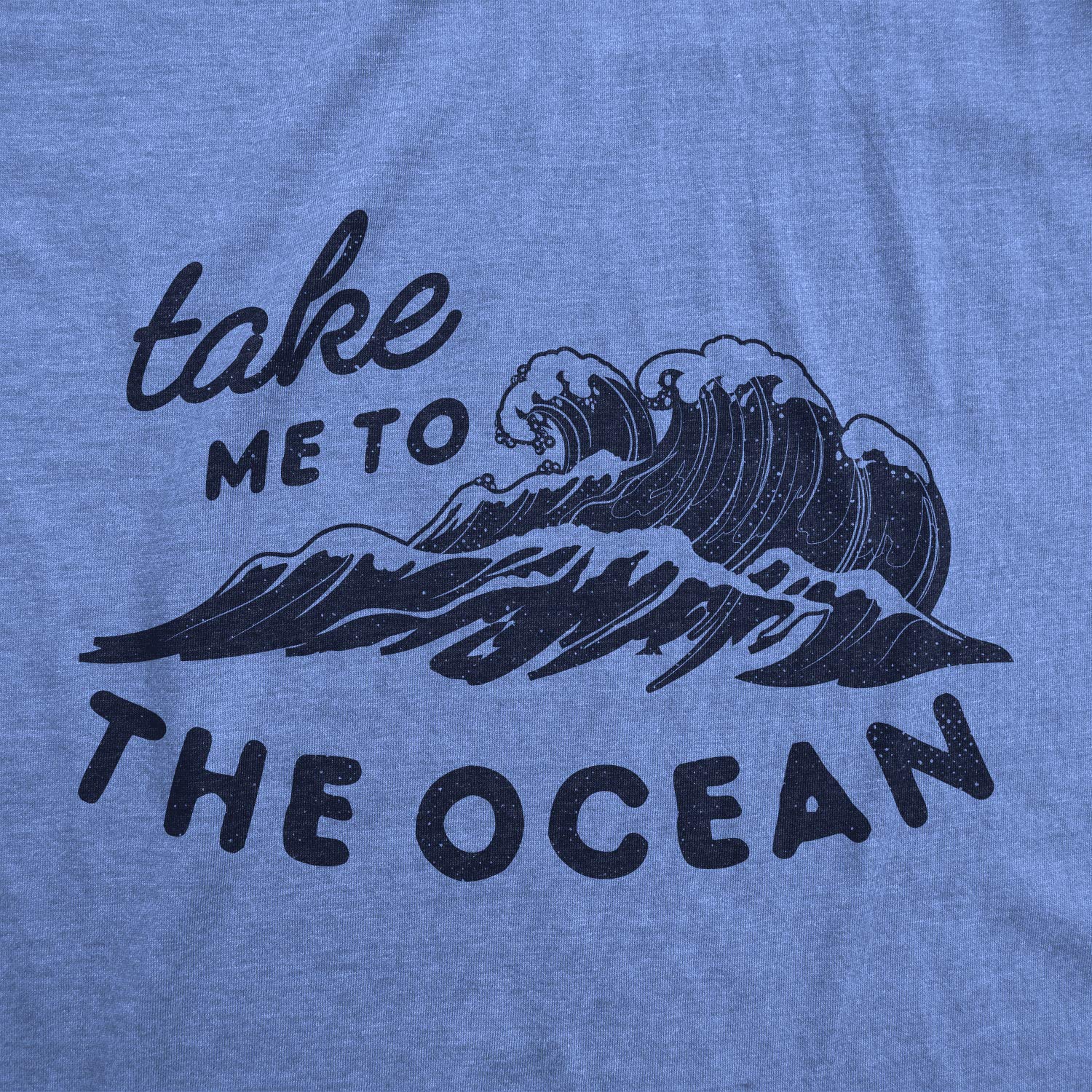 Crazy Dog Men's Take Me to The Ocean T-Shirt - Cute Beach Vacation Tee for Summer Travel, Surfing & Casual Outfit