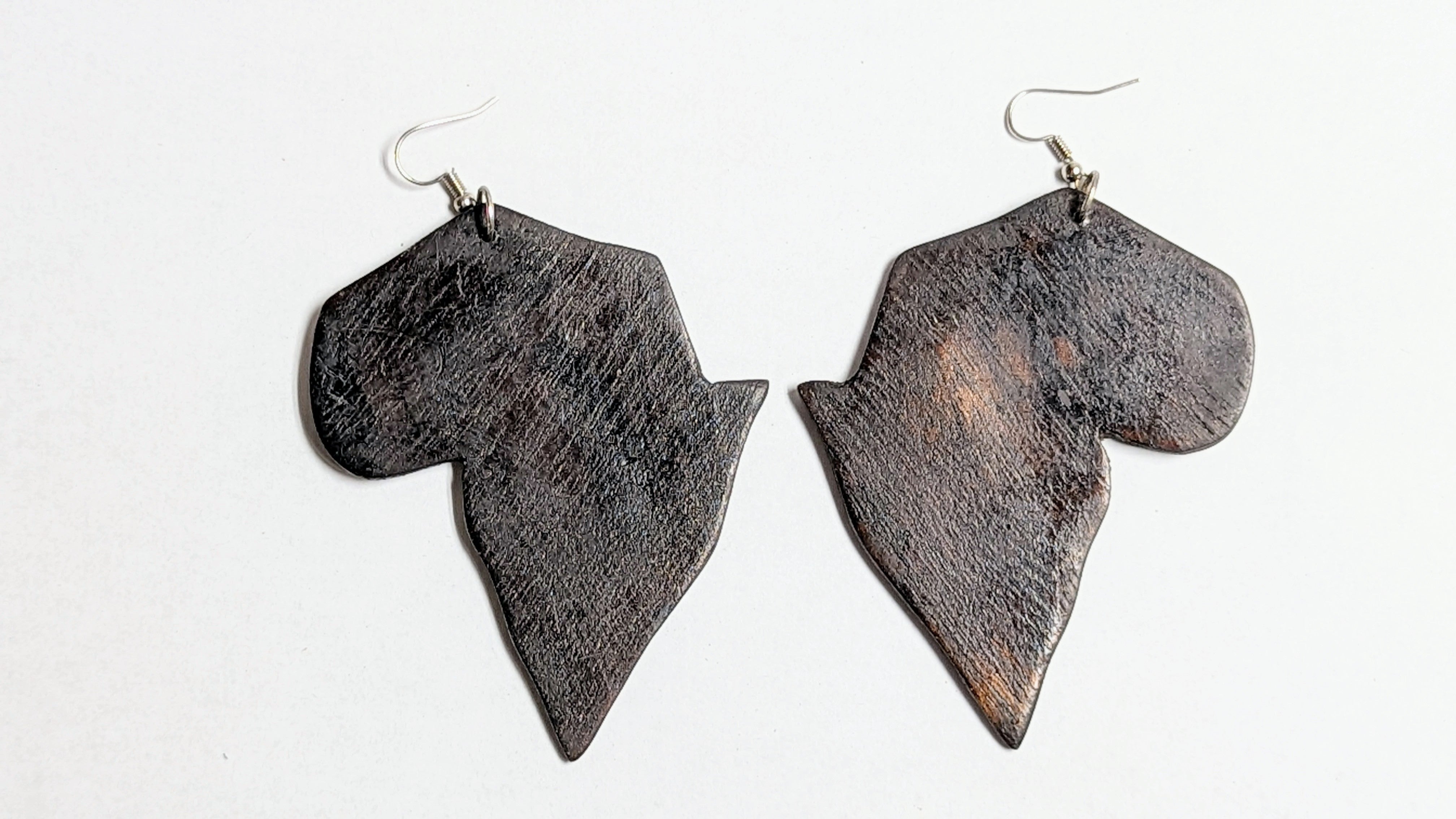 Handmade Wooden Coffee Brown Africa Map Earrings - Unique African-Themed Jewelry for Women | Perfect for Travel Lovers, Cultural Events & Gift Giving