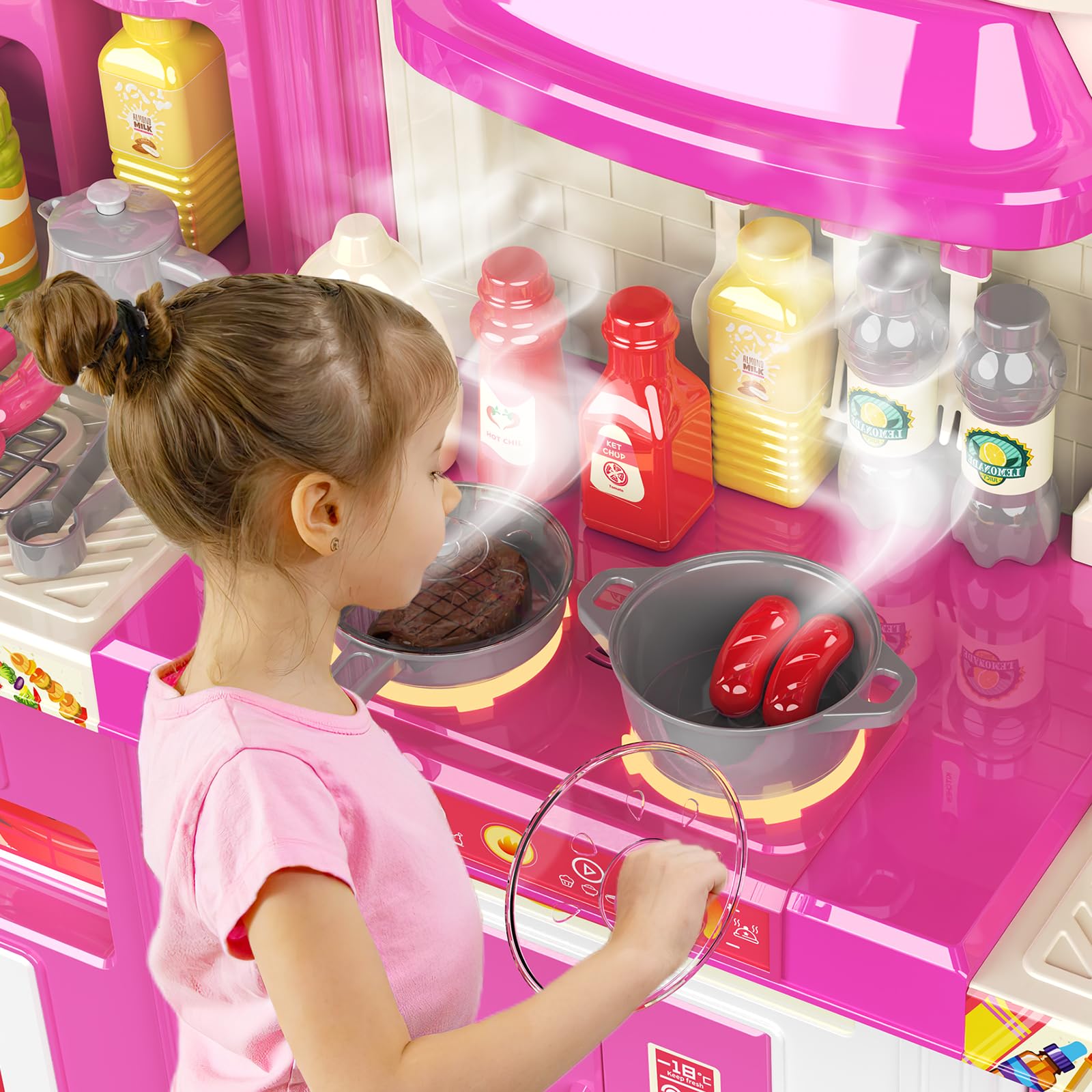 **Best Kids Kitchen Playset for Ages 3-8 – Realistic Lights & Sounds, Spray & Play Sink – Pretend Play Kitchen Toys for Boys & Girls – Perfect for Birthday Gifts & Indoor Role-Playing Fun**