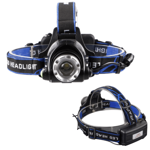 High Power 3 Mode LED Waterproof Headlamp Kit - Rechargeable Headlight for Camping, Hiking, Running & Outdoor Activities