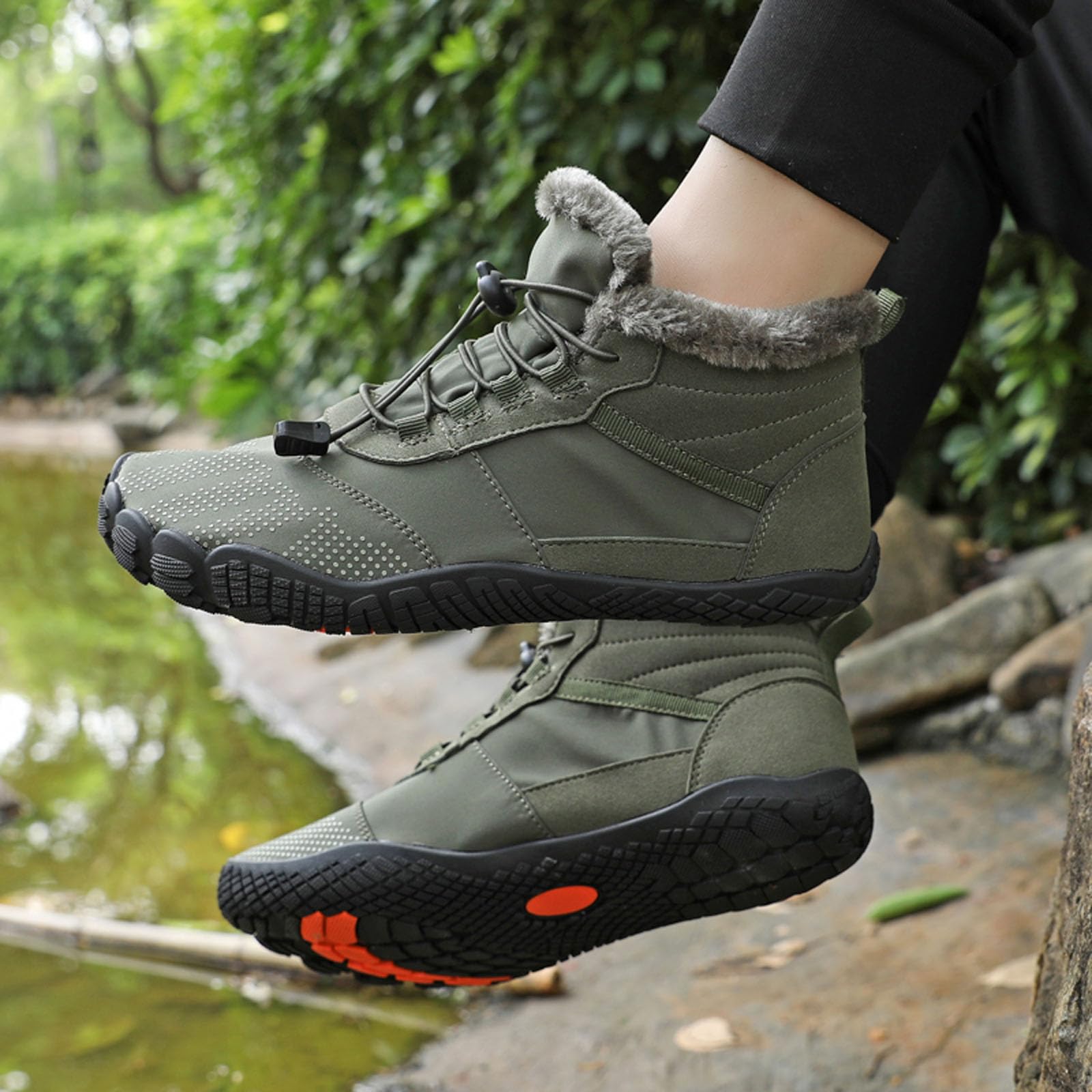 SECHRITE Barefoot Minimalist Shoes for Men & Women - Zero Drop Sole Winter Boots with Wide Toe Box - Trail Running Sneakers for Hiking, Camping & Outdoor Activities