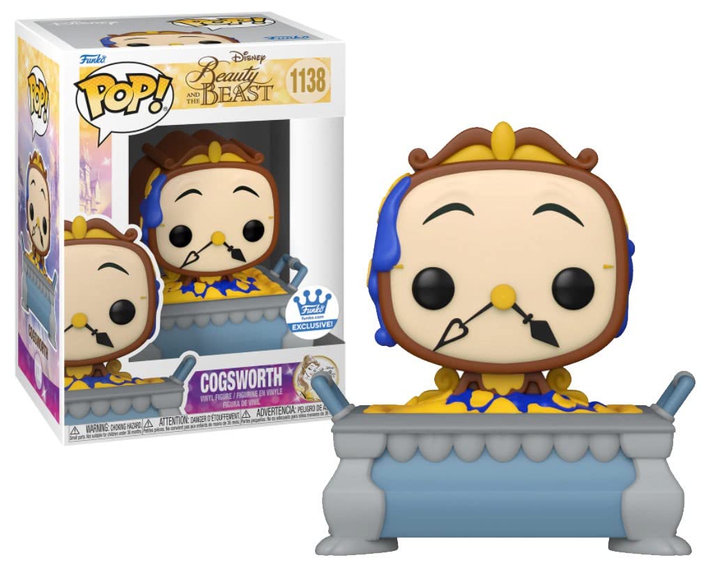 Funko POP! Disney Beauty and The Beast Cogsworth in Cobbler Pan Vinyl Figure - Collectible Toy for Disney Fans, Home Decor & Gift Idea