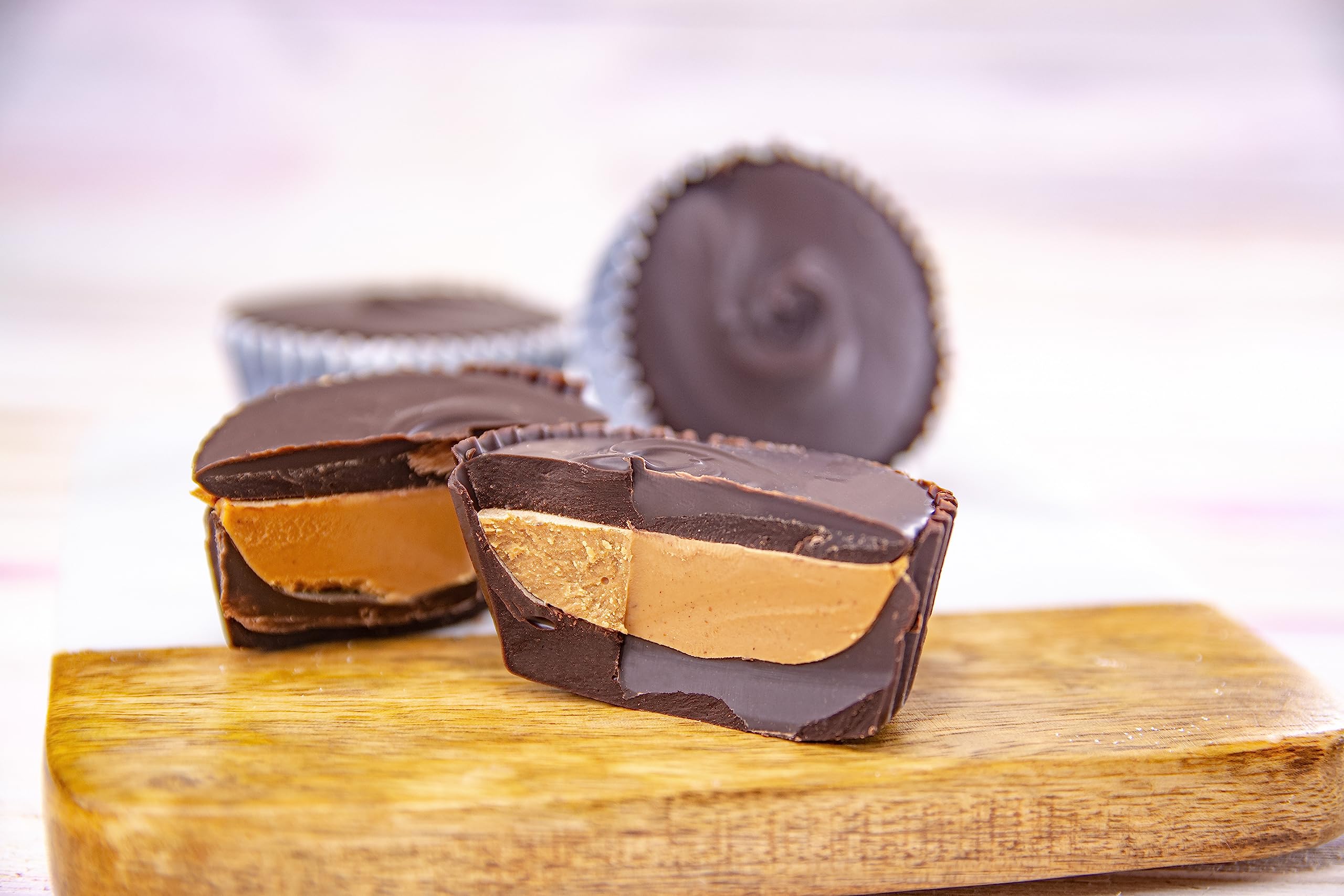 Wockenfuss Candies Jumbo Dark Chocolate Peanut Butter Cups - 3 Pieces, Gourmet Candy for Gifts, Parties & Dessert Lovers