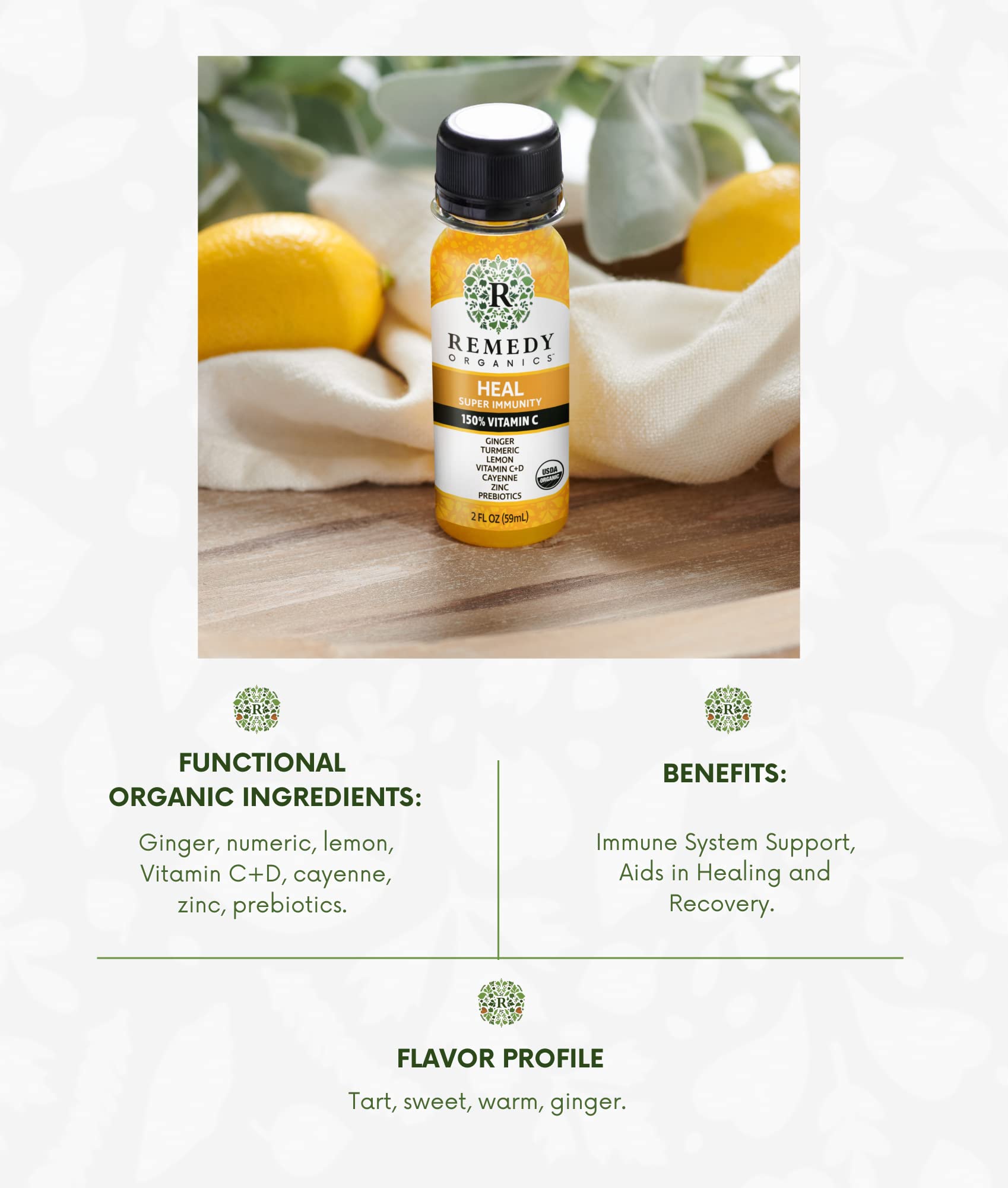 Remedy Organics Immunity Plus Shot - 24-Pack Variety | Organic Energy Booster for Immunity, Brain Function & Detox | USDA Certified | Perfect for Workouts, Travel & Daily Wellness