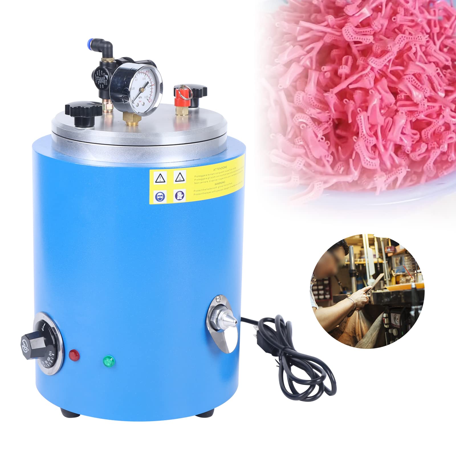 VPABES 2.2L 500W Wax Injection Machine with Double Nozzle - Professional Jewelry Casting Equipment for Wax Molding, DIY Jewelry Making & Dental Lab Applications