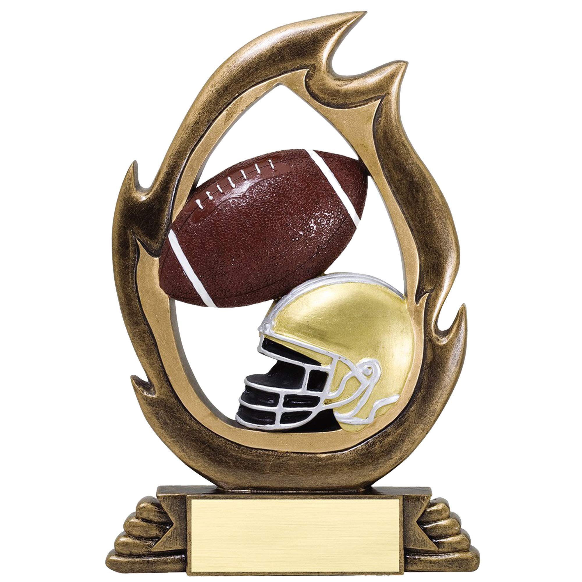 7.25 Inch Tall Flame Football Trophy Award - Premium Resin Sports Recognition Prize for Champions, Teams & Players - Perfect for Tournaments, Awards Ceremonies & Display Cases