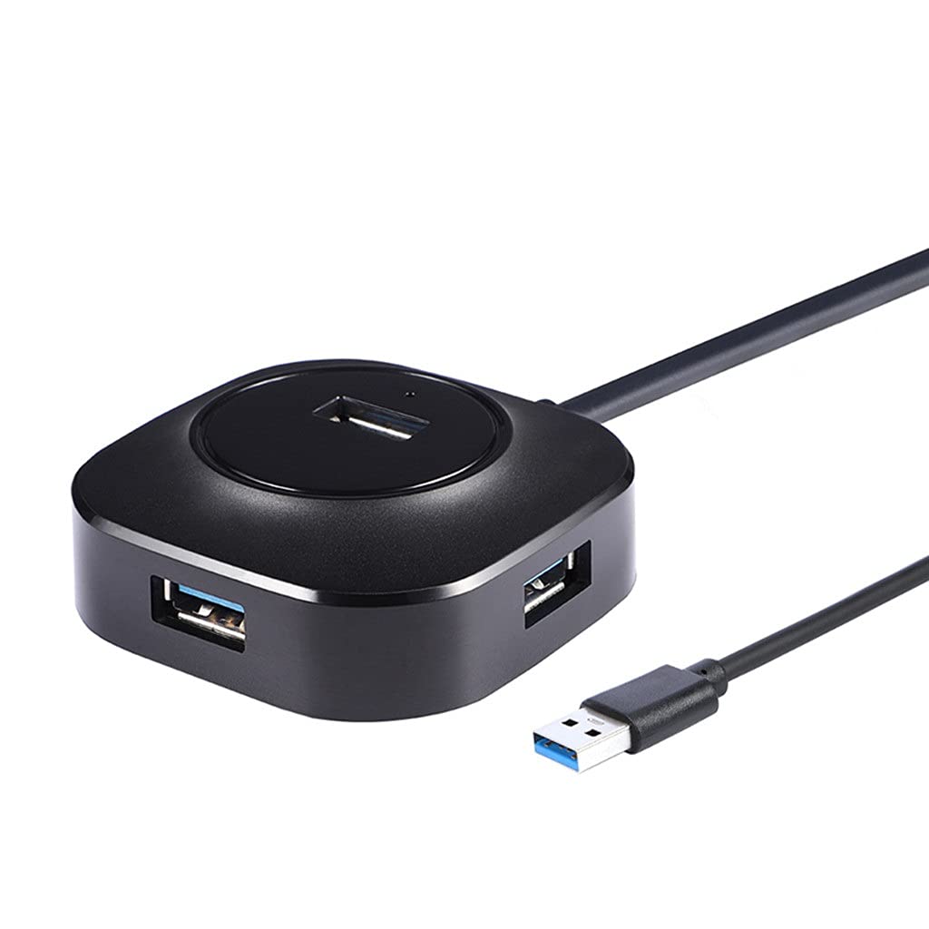 4-Port USB 3.0 Hub Splitter Adapter - High-Speed Data Transfer for PC, Laptop, Mac - Compact Multi USB Port Expander for Office, Home & Travel Use