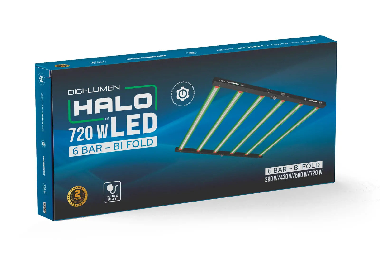 Digi Lumen 720W Halo 6 Bar LED Light with Built-in Driver - Energy Efficient Shop Lighting for Garages, Workshops & Commercial Spaces