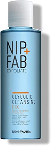 Nip + Fab Glycolic Acid Foaming Face Cleanser with Olive Oil - AHA Exfoliating Facial Wash for Brightening Skin, Reducing Fine Lines & Wrinkles | Daily Exfoliating Cleanser for Even Skin Tone | Perfect for Morning & Night Skincare Routine