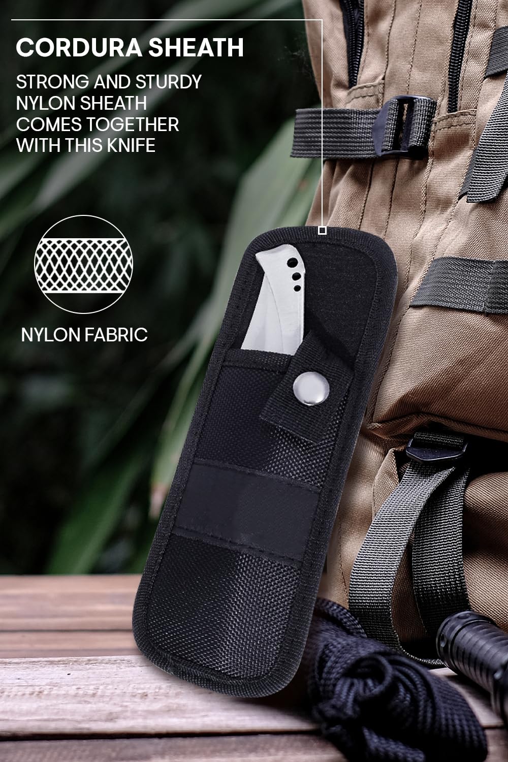 Grand Way Long Blade Folding Knife - Sharp Tactical Survival Knife for Hunting, Hiking & Camping - Rosewood Handle Foldable Large Knife for Men & Women - Perfect for Outdoor Adventures, Survival Kits & Gift Giving (Model 4172)