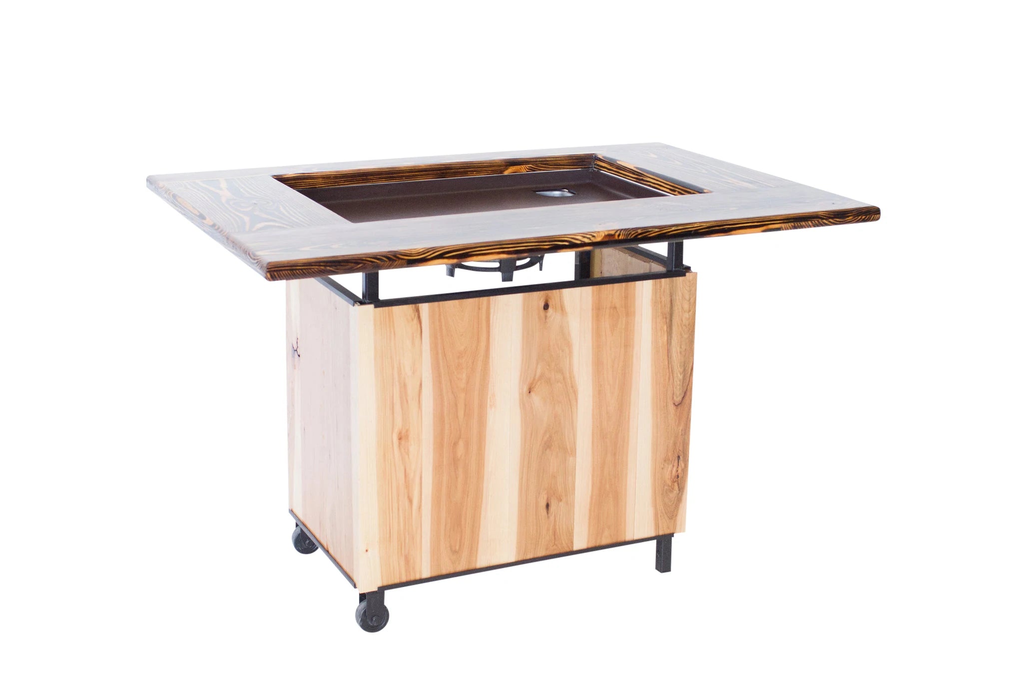 Premium Hickory Wood Backyard Hibachi Grill – Portable Charcoal BBQ for Outdoor Cooking, Camping, and Patio Parties