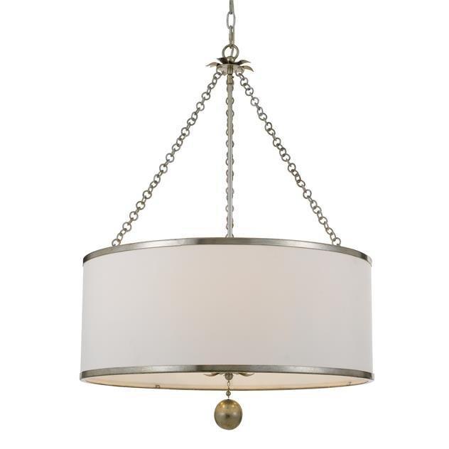 Elegant Broche 6-Light Chandelier - Modern Crystal Ceiling Light Fixture for Dining Room, Bedroom & Living Room Decor