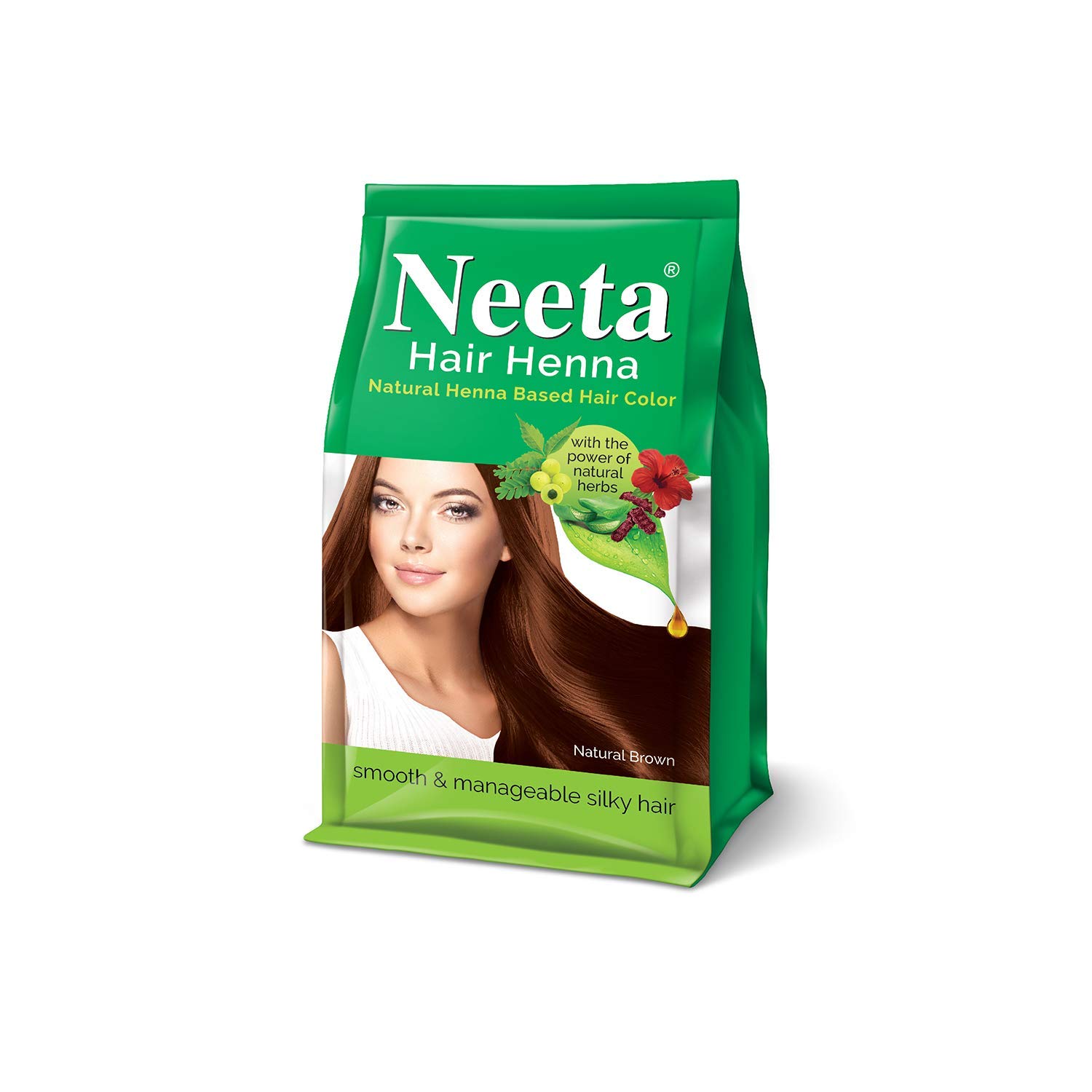 Natural Brown Henna Hair Color with 5 Herbs - Ammonia Free Hair Dye for Women & Men (125g, 4 Pack) | Safe Chemical-Free Hair Coloring for Gray Coverage & Natural Highlights at Home