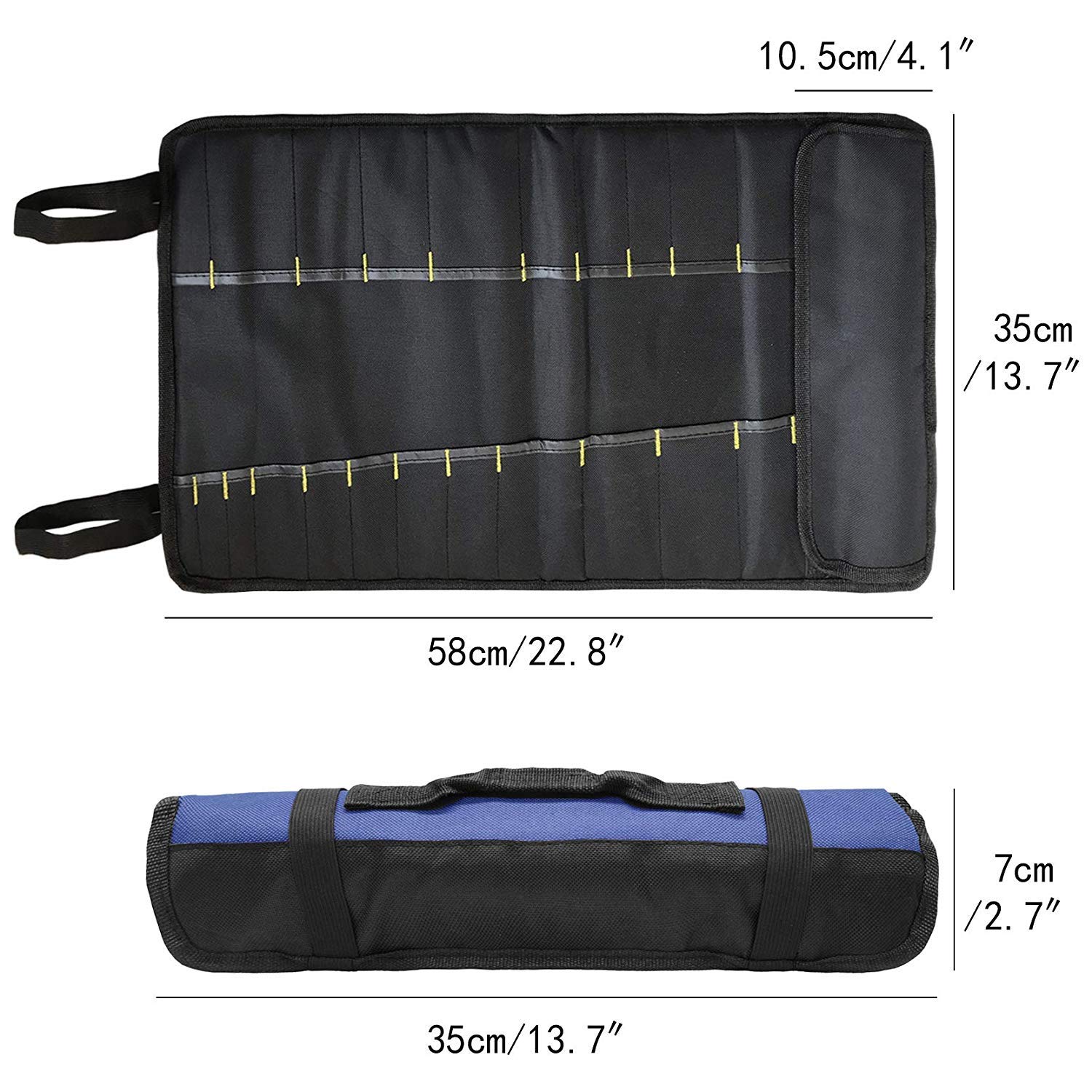 Durable Tool Pouches & Organizers - Socket Holder, Multi-Pocket Screwdriver & Wrench Roll-Up Pouch for Mechanics & DIY Projects | Workshop, Garage & Job Site Essential