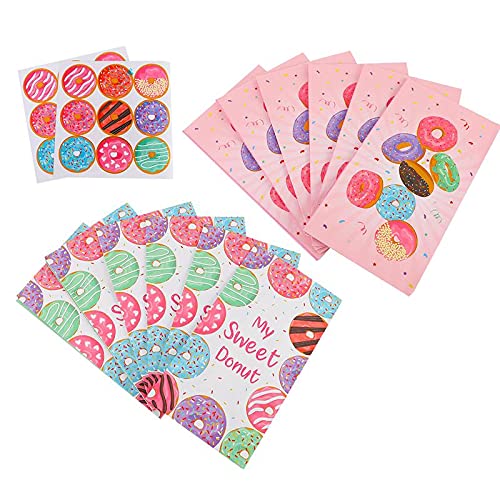 12-Pack Sturdy Donut-Themed Gift Bags | Durable Paper Treat Bags for Cookies, Candy & Snacks | Perfect for Birthday Parties, Christmas, Halloween, Graduation & Wedding Favors | Bulk Party Supplies for Bakeries & Events