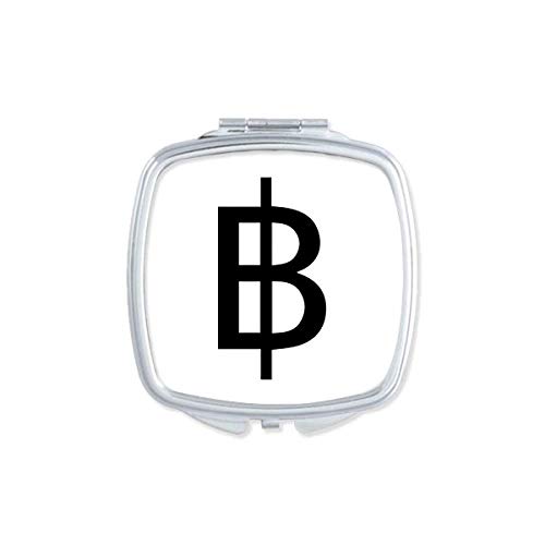 DIYthinker Thai Baht Symbol Double-Sided Compact Mirror - Portable Pocket Makeup Mirror for Travel, Purse & Handbag (Currency Design)