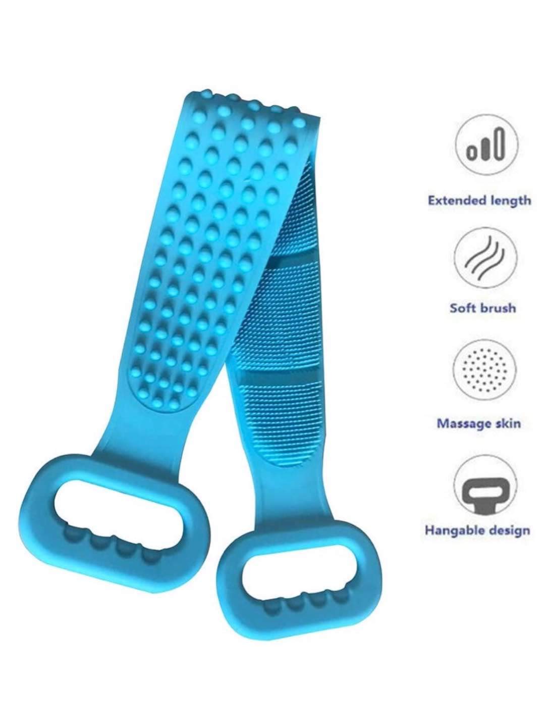 PALG Silicone Double Side Shower Scrubber Belt - Exfoliating Body Brush for Deep Cleaning & Dead Skin Removal | Soft Bath Brush for Men & Women | Perfect for Back Scrubbing, Foot Cleaning & Relaxing Bath Time