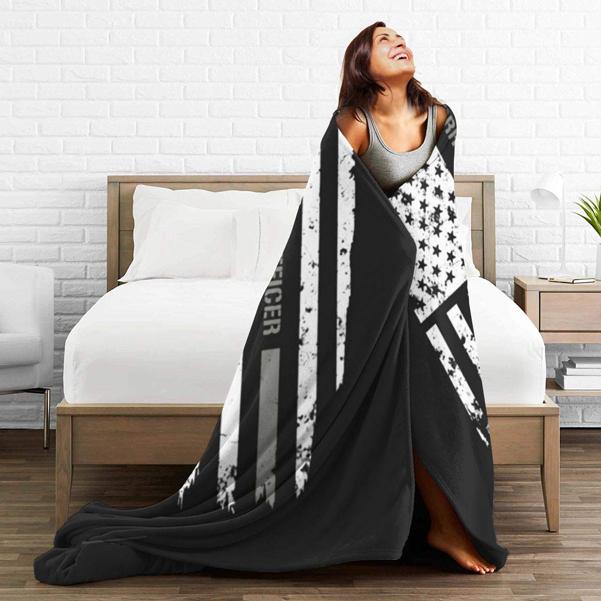 Correctional Officer Flag Blanket - Ultra Soft Flannel Fleece All-Season Lightweight Throw for Living Room, Bedroom & Outdoor Use - Warm Cozy Blanket for Gifts, Camping & Home Decor