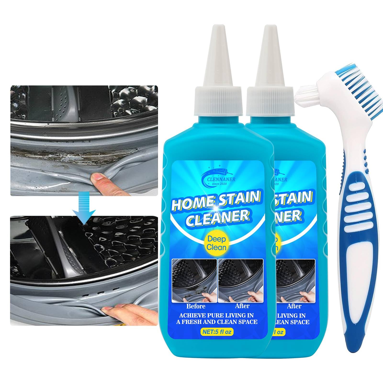 2 Pack Home Cleaning Gel - Powerful Washing Machine Cleaner & Grout Cleaner for Tiles, Bathroom, Kitchen, Refrigerator & Sink | Deep Cleans Grout Lines, Removes Stains & Odors | Perfect for Household & Appliance Maintenance