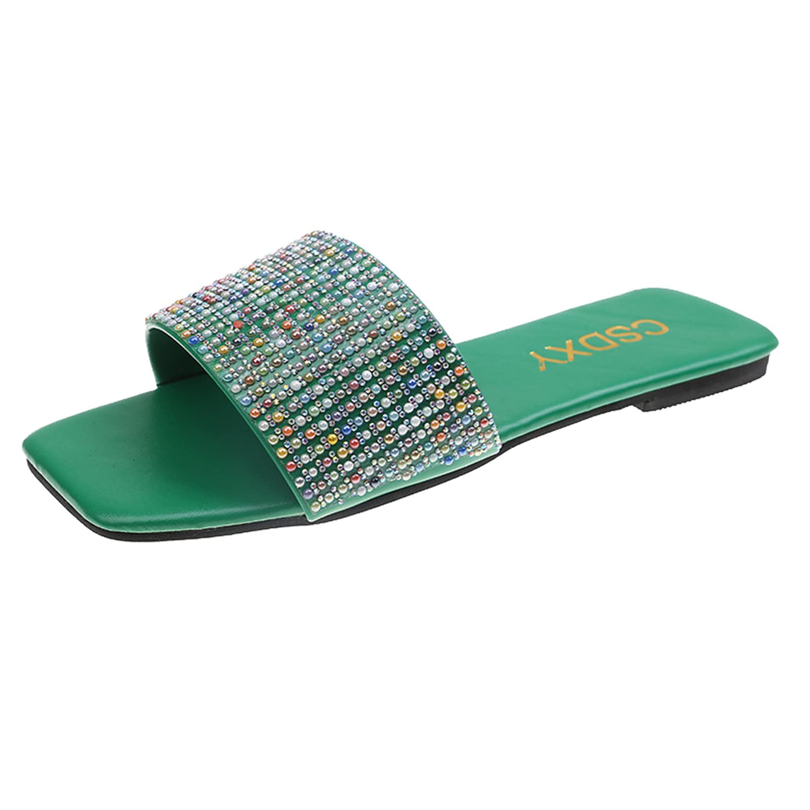 Women's Rhinestone Flip Flops - Fashion Beach Sandals for Summer & Bathroom Use