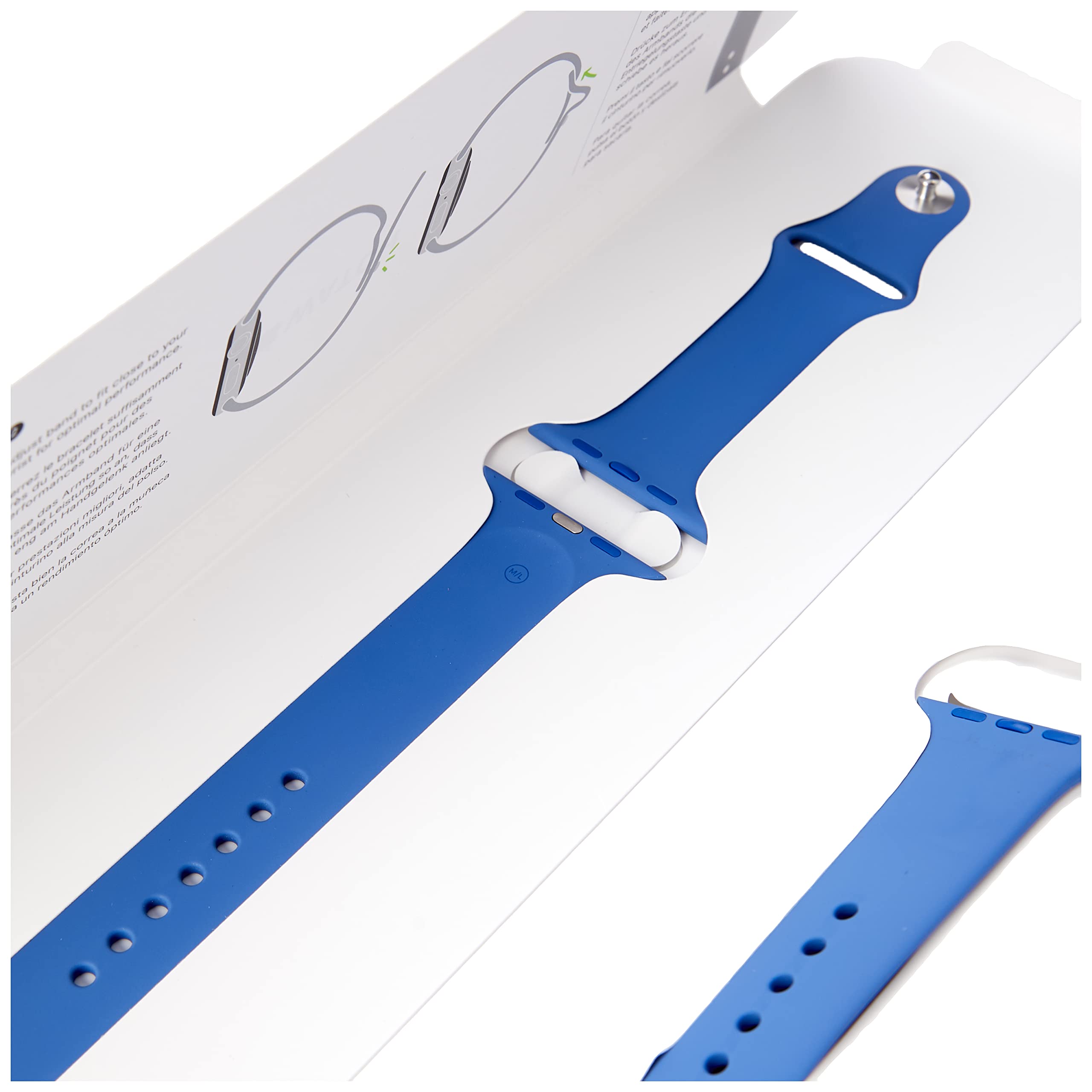 Apple Watch Sport Band (44mm) - Linen Blue - Regular Size - Comfortable & Durable Silicone Strap for Workouts & Everyday Wear
