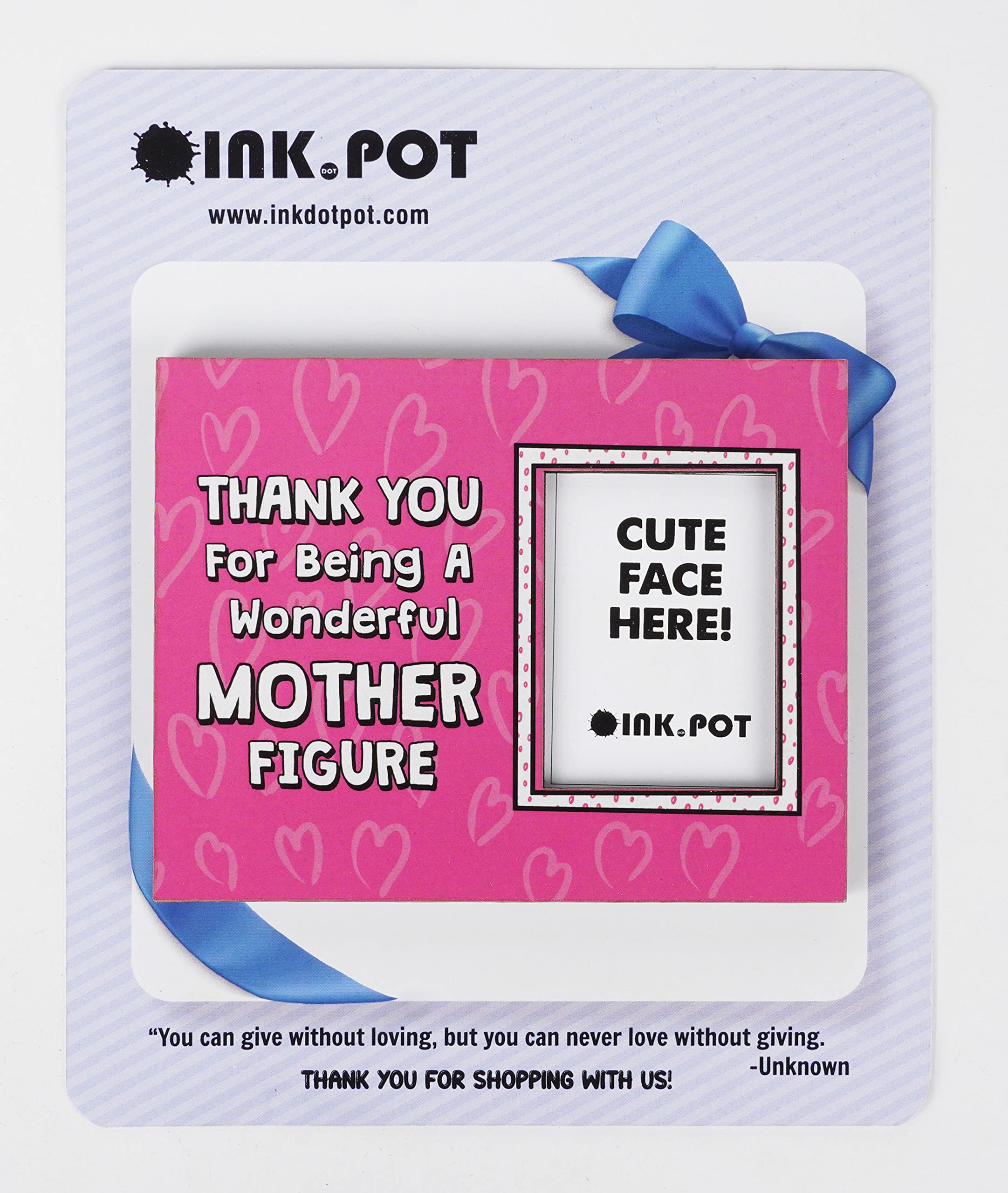 Thank You For Being A Wonderful Mother Figure Magnetic Photo Frame - 8x10 cm Mini Refrigerator Magnet for Stem Mom, Aunt - Perfect for Home, Office & Gifts