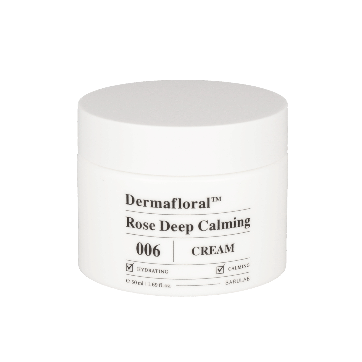 BARULAB Dermafloral Rose Deep Calming Cream 50ml - Soothing Facial Moisturizer for Sensitive Skin | Hydrating & Anti-Aging | Perfect for Dry Skin Care & Night Routine