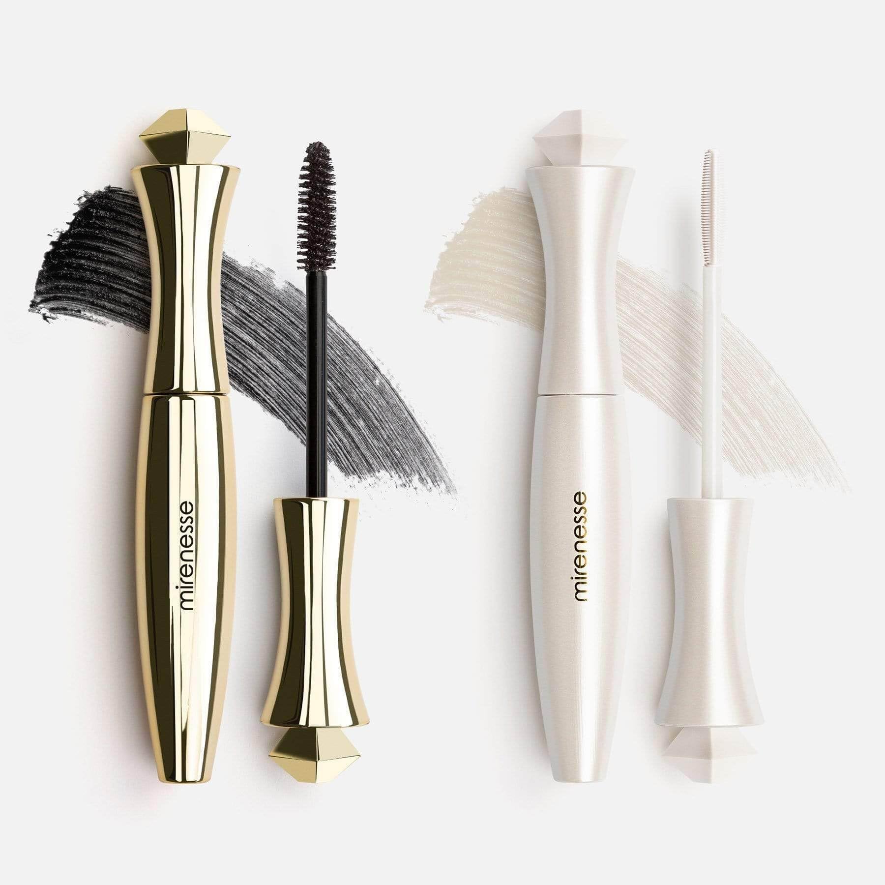 Mirenesse 4D Mega Volume Lash Primer & Super Volume Mascara Duo - Black - Curl Enhancing Eyelash Enhancer for Dramatic Lashes | Perfect for Day to Night Makeup & Special Occasions