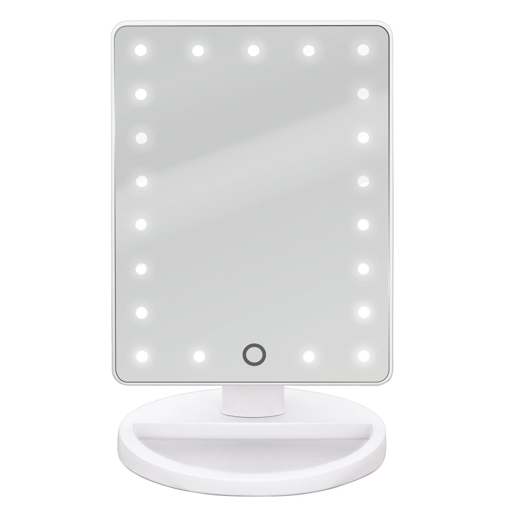 Glitz LED Vanity Mirror with Touch Control - Adjustable Brightness, 10X Magnification, White - Perfect for Makeup, Skincare & Hair Styling at Home or Salon