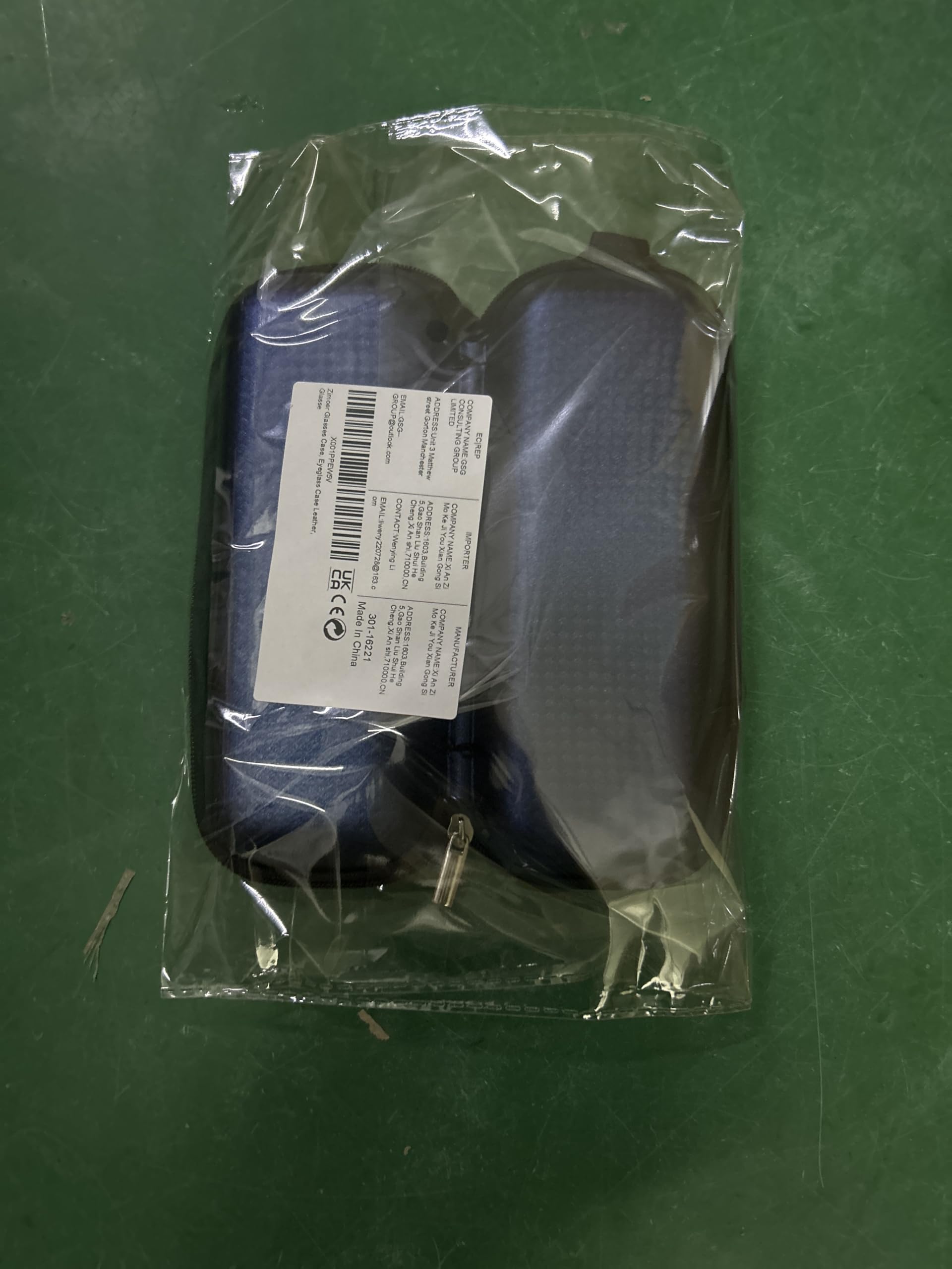 Premium Leather Eyeglass Case with Zipper - Soft, Portable & Durable Blue Glasses Holder for Travel, Work & Everyday Use