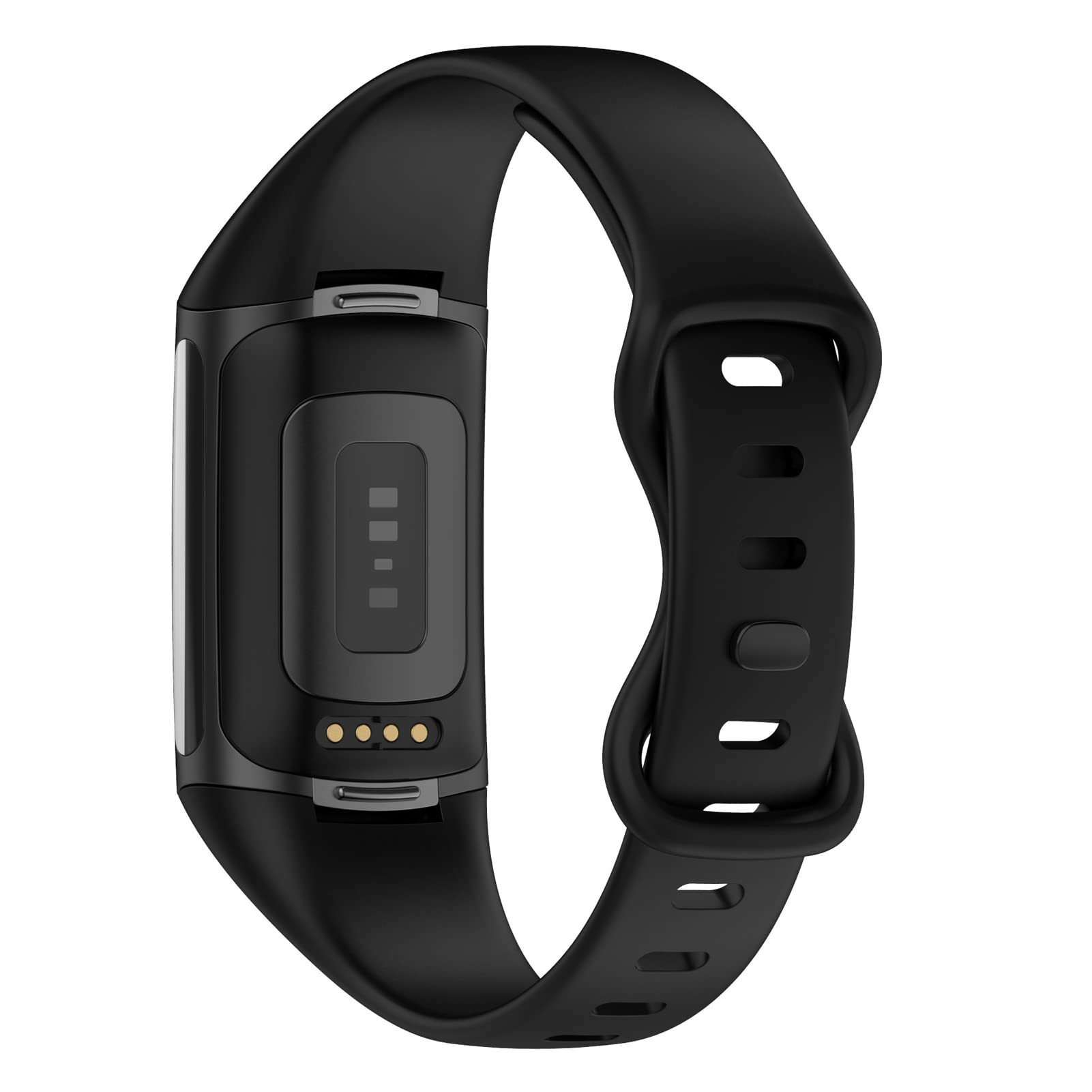 LOKEKE Replacement Band for Fitbit Charge 5 - Soft Silicone Watch Strap Wristband (Black) - Perfect for Workouts, Running & Daily Wear
