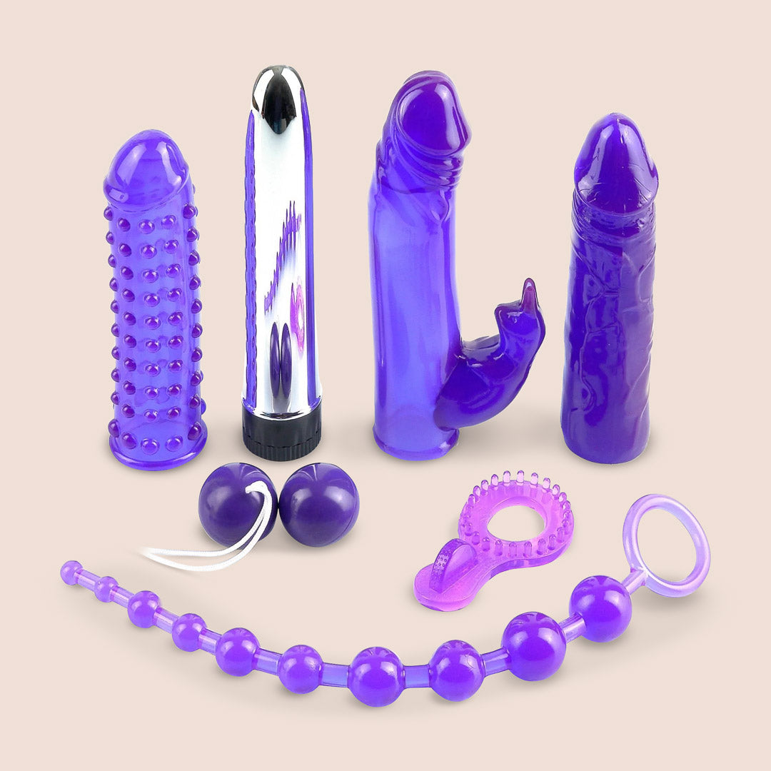Pipedream Royal Rabbit Kit - Classic Vibe Rabbit Vibrator with Soft Sleeves, Beads, C-Ring & Kegel Balls | G-Spot & Clitoral Stimulation for Couples & Solo Play