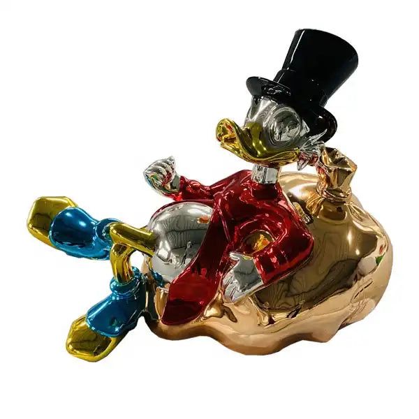 Uncle Scrooge McDuck Millionaire Statue Collectible - Disney DuckTales Decor for Home Office & Disney Fan Gift