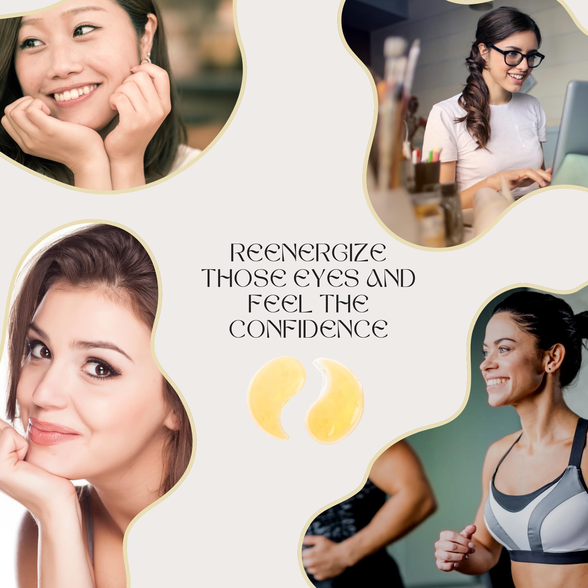 24K Gold Collagen Under Eye Patches (60 PCS) - Reduce Puffy Eyes, Dark Circles & Undereye Bags - Hydrating Eye Mask for Brightening & Anti-Aging - Perfect Skincare Gift for Women - Great for Morning Routine, Travel & Self-Care